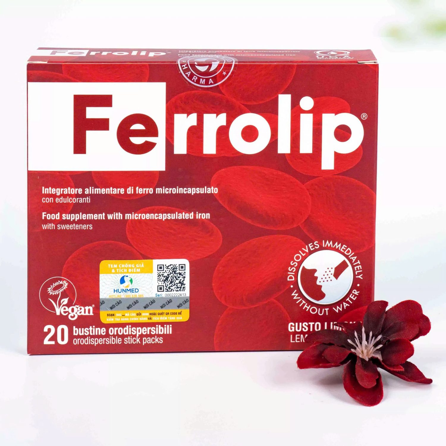 Sắt Ferrolip là sản phẩm bổ sung sắt sinh học hiện đại, được thiết kế đặc biệt để hỗ trợ tạo hồng cầu, giảm nguy cơ thiếu máu, đặc biệt trong thai kỳ và các giai đoạn có nhu cầu sắt cao. Với công nghệ tiên tiến từ Italy, sản phẩm này đảm bảo khả năng hấp thu vượt trội, an toàn và tiện lợi cho người dùng.